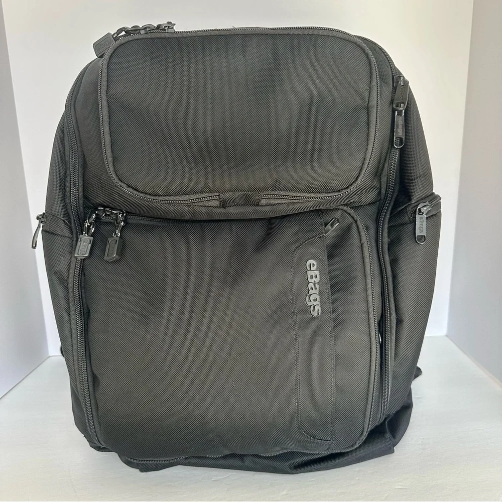 eBags Professional Slim Laptop Backpack Black Travel Work Business Carry On Tech